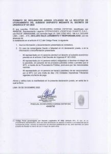 DECLARACION JURADA