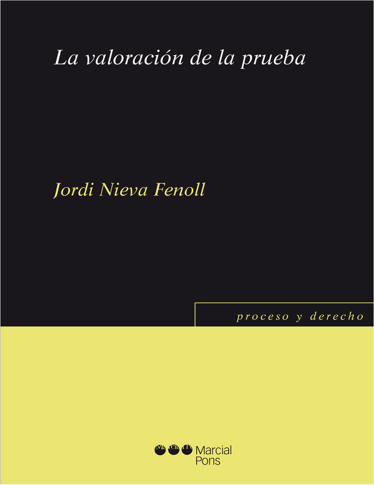 La Valoración De La Prueba - JORDI NIEVA FENOLL