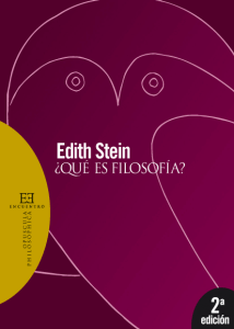 (opuscula philosophica) Edith Stein - ¿Qué es filosofía   un diálogo entre Edmund Husserl y Tomás de Aquino. 6-Ediciones Encuentro, S.A. (2008)