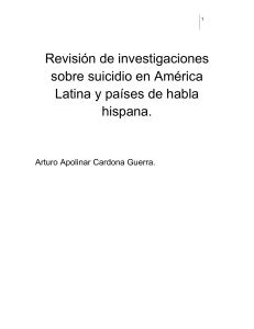 Revisión de investigaciones sobre suicidio en América Latina y países de habla hispana.