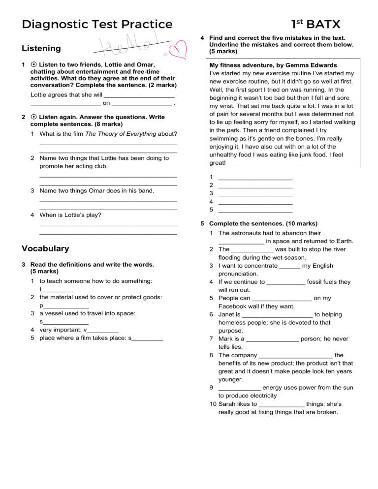Diagnostic Test Practice