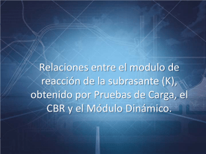 Relaciones entre el modulo de reacción de la subrasante (K), obtenido por Pruebas de Carga, el CBR y el Módulo Dinámico