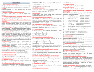 Algebra Lineal formulario (Vectores)