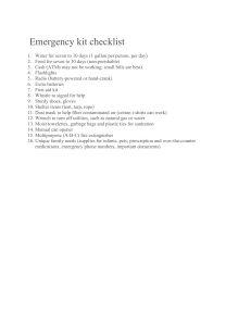 Emergency kit checklist