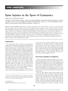 spine injuries in the sport of gymnastics