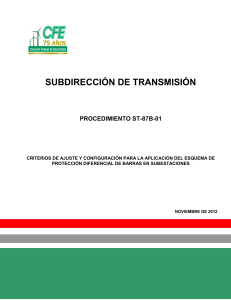 CFE - Criterios de ajuste y configuración pra la aplicaci´n del esquema de protección diferencial de barras en subestaciones, 2012-11