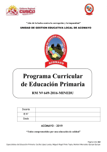 Programa Curricular Primaria UGEL Acomayo