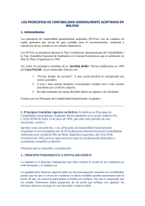 LOS PRINCIPIOS DE CONTABILIDAD GENERALMENTE ACEPTADOS EN BOLIVIA