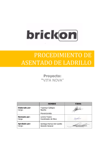 PROCEDIMIENTO DE- ASENTADO DE LADRILLO BLANCO-BRICKON