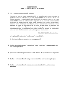 cuestionario Filosofía BACHILLERATO - galego