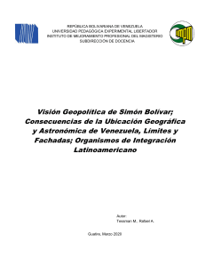 Vision Geopolitica Ubicacion Geografica Astronomica Organismos de Integracion