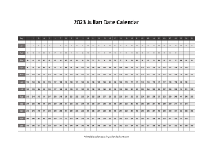 2023-Julian-Date-Calendar-Landscape