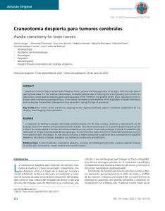 Craneotomía despierta para tumores cerebrales