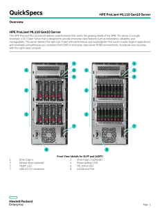 HPE ProLiant ML110 Gen10 Server-a00021851enw