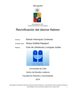 Monografía Revivificacion del idioma hebreo Ramon Henriquez Edicion2019