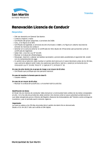 Requisitos - Renovación Licencia de Conducir