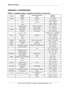 Mecanica de Fluidos UNIDADES Y CONVERSIO