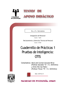 Cuadernillo de practicas 1. Pruebas de Inteligencia OTIS Gerardo Perez Vite San Pedro TAD 6 y 7 sem 
