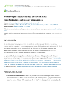 Hemorragia subaracnoidea aneurismática  manifestaciones clínicas y diagnóstico - UpToDate