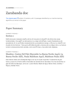 Academia Summary — Zarabanda doc