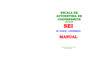 Manual inventario Autoestima Coopersmith (SEI) Version infantil