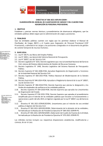 Directiva SERVIR: Manual Clasificador de Cargos y CAP Provisional