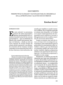 Esteban Krotz. Perspectivas globales y nacionales para el desarrollo de la antropologia