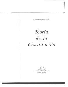 TEORÍA DE LA CONSTITUCIÓN. NÉSTOR SAGÜEZ