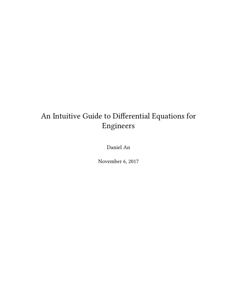 An Intuitive Guide To Di Erential Equations For Engineers