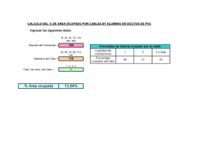PORCENTAJE OCUPADO EN DUCTO 110 ARRANQUE