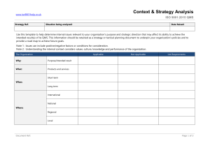 Context & Strategy Plan