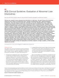 2017 ACG Clinical Guideline Evaluation of Abnormal Liver Chemistries. AJG
