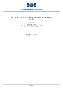 02. Ley 31-1995, Prevención de Riesgos Laborales, capítulos I, III y V