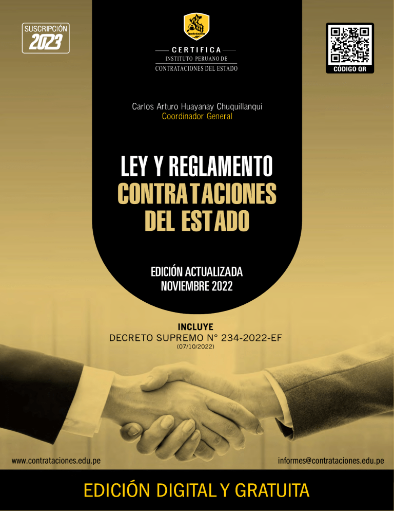 Ley Y Reglamento De Contrataciones NOV2022 Info@contrataciones.org.pe