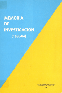 Memorias de Investigacion 1980-1984 8477860025-completo