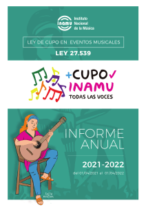 INAMU: Informe Anual Ley de Cupo Femenino en la Música