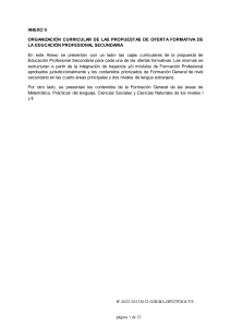 ANEXO II ORGANIZACIÓN CURRICULAR DE LAS PROPUESTAS DE OFERTA FORMATIVA DE LA EDUCACIÓN PROFESIONAL SECUNDARIA (1)