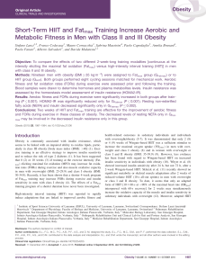 El entrenamiento a corto plazo HIIT y Fat max aumenta la aptitud aeróbica y metabólica en hombres con obesidad de clase II y III
