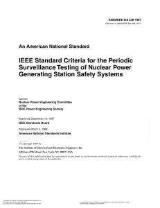 IEEE 338-1987 Nuclear Power Safety Systems