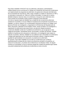 Faye Glenn Abdellah (1919-2017) fue una enfermera, educadora y administradora estadounidense que es conocida por su trabajo en el desarrollo de la teoría de la enfermería y la implementación de programas de enferm