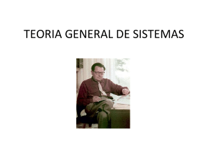 XI. TEORIA GENERAL DE SISTEMAS