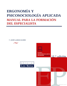 Ergonomìa y Psicosociologìa Aplicada (Manual para formacion del especialista)