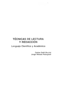 TECNICAS DE LECTURA Y REDACCION Gatti Murriel Carlos