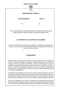Proyecto Decreto- Actualizacion Tabla de Clasificacion de