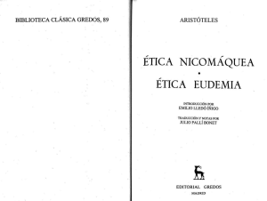 Aristóteles - Etica nicomaquea - Etica eudemia