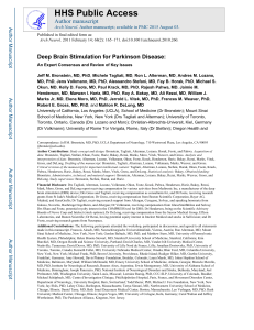 DBS for parkinson disease an expert consensus and review