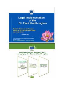 20221019 EC Advisory Group meeting Plant Health and PRM legislation