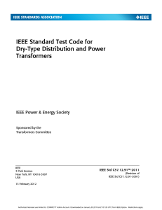 IEEE Std C57.12.91™-2011 IEEE Standard Test Code for Dry-Type Distribution and Power Transformers