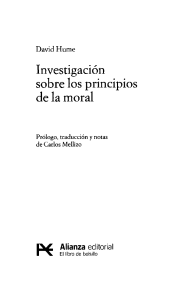 Hume, D. Investigación sobre los principios de la moral