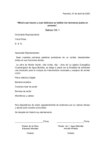 Carta  MH   Ministerio de alabanza
